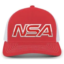Pacific Headwear NSA Outline Series Red Snapback Hat: 104-RDWH