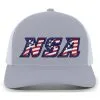 Pacific Headwear NSA Flag Series Heather Snapback Hat: 104S-HEWH -Cheap bat Store 104S 88S front