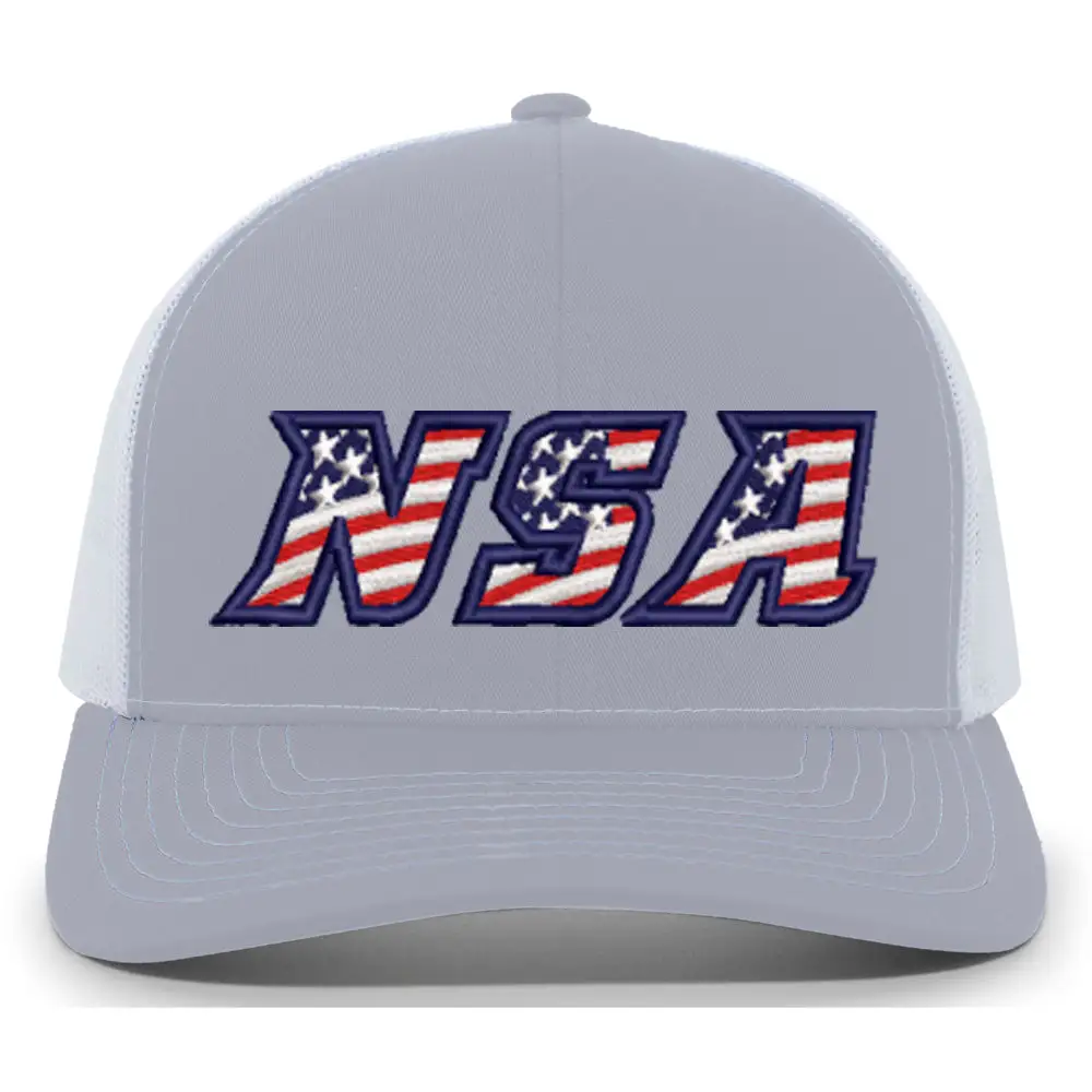 Pacific Headwear NSA Flag Series Heather Snapback Hat: 104S-HEWH 3 Pacific Headwear NSA Flag Series Heather Snapback Hat: 104S-HEWH