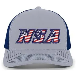 Pacific Headwear NSA Flag Series Heather Royal Snapback Hat: 104S-HERO