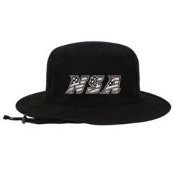 Pacific Headwear NSA Flag Series Bucket Hat: 1944B-BLK