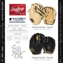 Rawlings Pro Label Heart Of The Hide 12" Baseball Glove: PRO206F-30B -Cheap bat Store 22GProLabel7 1080x1080 1