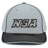 Pacific Headwear NSA Flag Series Silver Flex Fit Hat: 404M-SVBK-BK -Cheap bat Store 404M 098 front