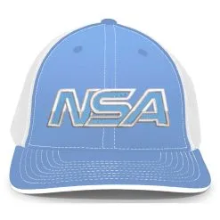 Pacific Headwear NSA Outline Series Columbia Blue Flex Fit Hat: 404M-CBWH