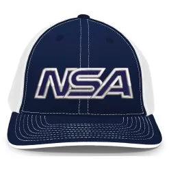 Pacific Headwear NSA Outline Series Navy Flex Fit Hat: 404M-NVWH