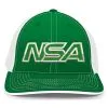 Pacific Headwear NSA Outline Series Kelly Green Flex Fit Hat: 404M-KGWH -Cheap bat Store 404M 340 front