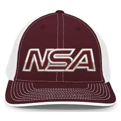 Pacific Headwear NSA Outline Series Maroon Flex Fit Hat: 404M-MAWH