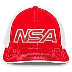 Pacific Headwear NSA Outline Series Red Flex Fit Hat: 404M-RDWH