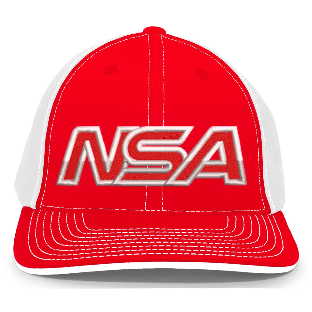 Pacific Headwear NSA Outline Series Red Flex Fit Hat: 404M-RDWH 3 Pacific Headwear NSA Outline Series Red Flex Fit Hat: 404M-RDWH