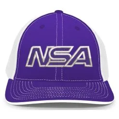Pacific Headwear NSA Outline Series Purple Flex Fit Hat: 404M-PUWH