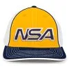 Pacific Headwear NSA Outline Series Navy Gold Flex Fit Hat: 404M-NAGD -Cheap bat Store 404M 74Q front