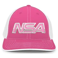Pacific Headwear NSA Outline Series Pink Flex Fit Hat: 404M-PKWH