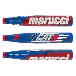 New Marucci CAT9 Composite Pastime BBCOR Baseball Bat 2 5/8″ Rd/Wht/Blu Baseball Bats
