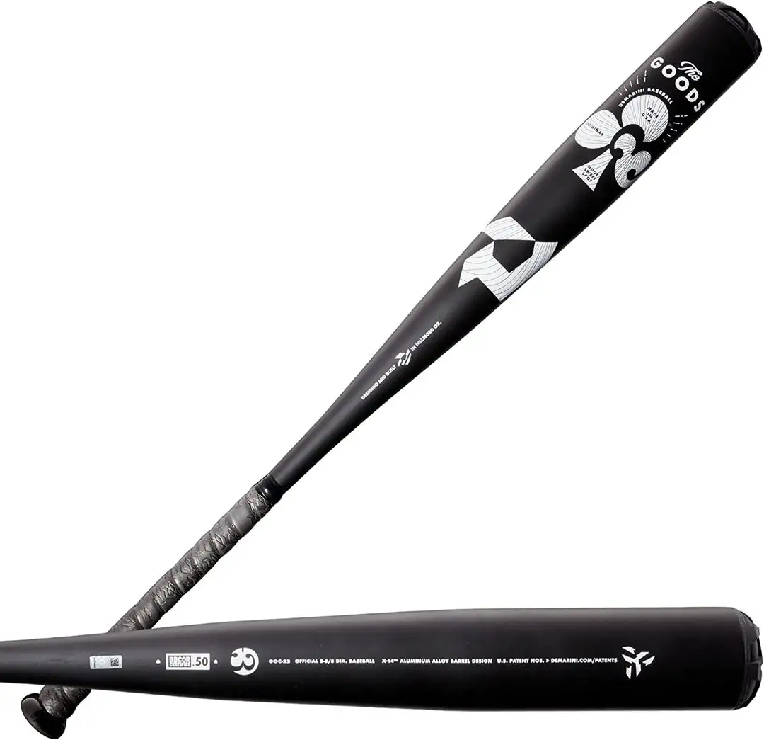 New DeMarini 2022 The Goods One Piece (-3) BBCOR Baseball Bat Black/White Baseball Bats 3 New DeMarini 2022 The Goods One Piece (-3) BBCOR Baseball Bat Black/White Baseball Bats