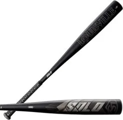 New Louisville Slugger Solo (-3) BBCOR Baseball Bat 2021 Black/Gray Baseball Bats