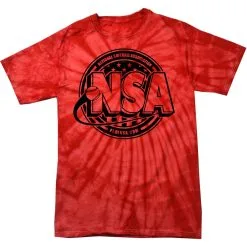 DSG Apparel National Softball Association NSA Crest Tie Dye Short Sleeve Shirt -Cheap bat Store NSAFLAGLOGO1COLORTIEDYEredspider