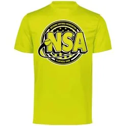 DSG Apparel National Softball Association NSA Dry Fit Optic Yellow Short Sleeve Shirt