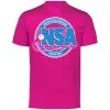 DSG Apparel National Softball Association NSA Dry Fit Hot Pink Short Sleeve Shirt -Cheap bat Store NSAFLAGLOGO2COLOR LightBlueWhiteonpink
