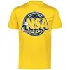 DSG Apparel National Softball Association NSA Dry Fit Gold Short Sleeve Shirt -Cheap bat Store NSAFLAGLOGO2COLOR NavyWhiteonGold