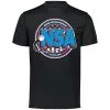DSG Apparel National Softball Association NSA Dry Fit VICE Short Sleeve Shirt -Cheap bat Store NSAFLAGLOGO2COLOR PinkLightBlueWhiteonBlackSS