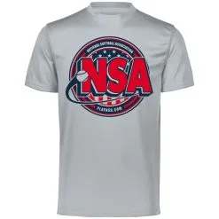 DSG Apparel National Softball Association NSA Dry Fit Silver Short Sleeve Shirt