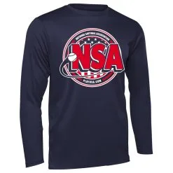 DSG Apparel National Softball Association NSA Dry Fit Navy Long Sleeve Shirt