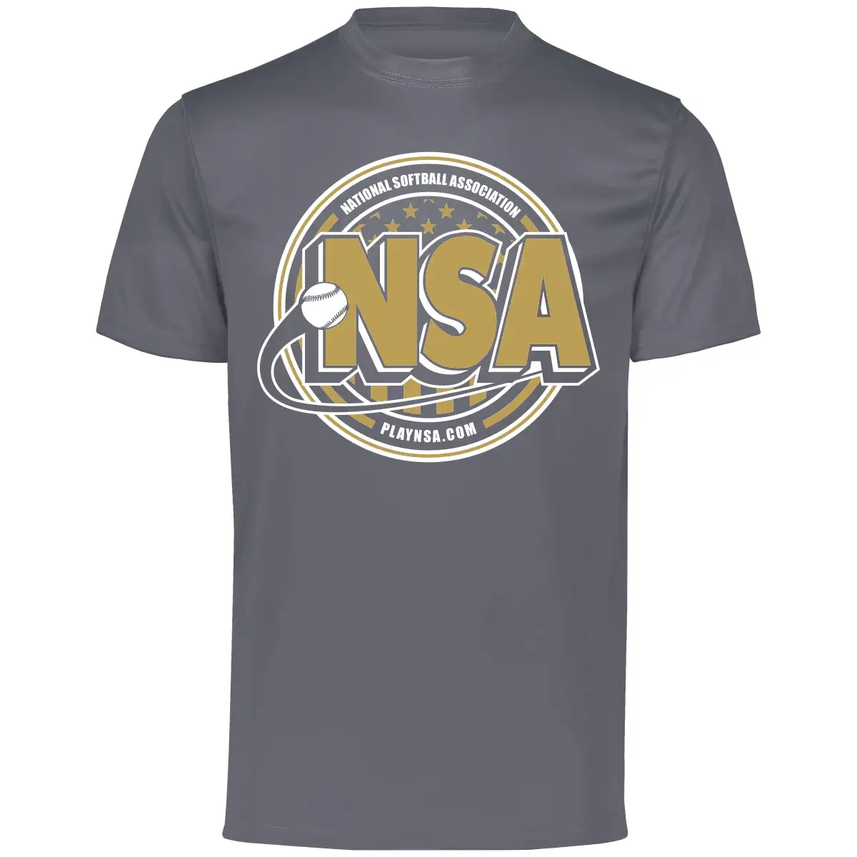 DSG Apparel National Softball Association NSA Dry Fit Charcoal Short Sleeve Shirt 3 DSG Apparel National Softball Association NSA Dry Fit Charcoal Short Sleeve Shirt