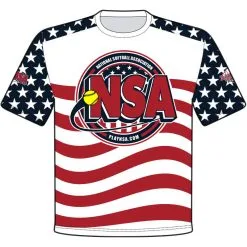 DSG Apparel National Softball Association NSA Flag Sublimated Short Sleeve Shirt