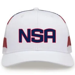 Game Headwear NSA Classic Series White USA Flag Snapback Hat: GB452US-W