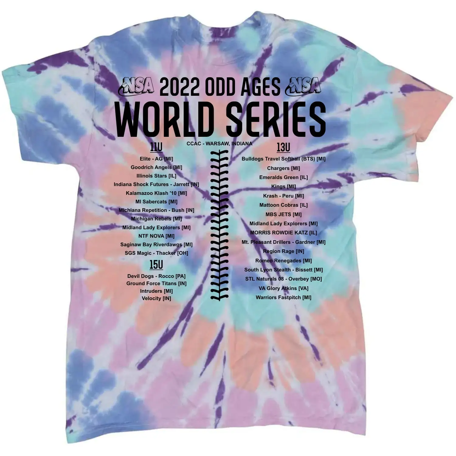 DSG Apparel 2022 NSA Odd Ages World Series Fastpitch Tournament T-Shirt 4 DSG Apparel 2022 NSA Odd Ages World Series Fastpitch Tournament T-Shirt - Image 2
