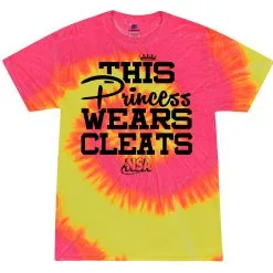 DSG Apparel NSA This Princess Wears Cleats Short Sleeve Shirt -Cheap bat Store PRINCESSWEARSCLEATS 1COLORCURVESswirl