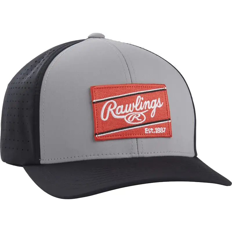 Rawlings Flex Fit Laser Cut Vented Hat: RSGVH-GR/B 3 Rawlings Flex Fit Laser Cut Vented Hat: RSGVH-GR/B