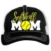 Pacific Headwear Softball Mom Vintage Trucker Snapback Hat: V67BW -Cheap bat Store Softball Mom Hat