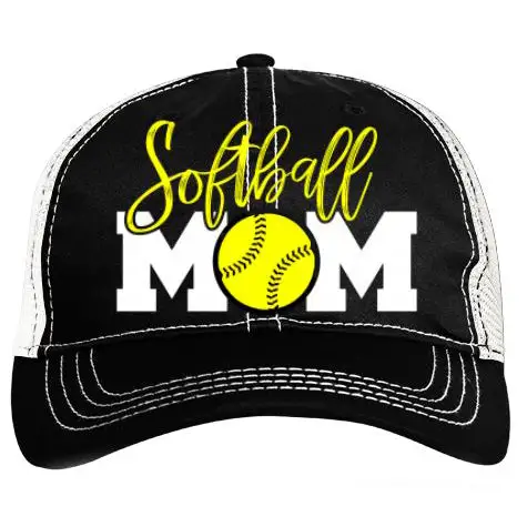Pacific Headwear Softball Mom Vintage Trucker Snapback Hat: V67BW 3 Pacific Headwear Softball Mom Vintage Trucker Snapback Hat: V67BW