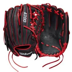 Wilson A700 12" Baseball Glove: WBW10012712 -Cheap bat Store WBW100128 8 A700 12 Black Red.png.cq5dam.web .1200.1200