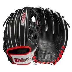 Wilson A2000 1975 11.75" Baseball Glove: WBW1009701175 -Cheap bat Store WBW100970 8 A2000 IF 1975 1175 Black White Red.png.cq5dam.web .1200.1200