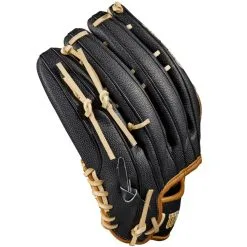 Wilson A2000 1799SS 12.75" SuperSkin Baseball Glove: WBW1009751275 -Cheap bat Store WBW100975 3 A2000 OF 1799SS 1275 BlackSS SaddleTan Yellow.png.cq5dam.web .1200.1200
