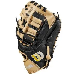 Wilson A2000 1679SS 12.5" SuperSkin Baseball First Base Mitt: WBW100979125 -Cheap bat Store WBW100979 2 A2000 1B 1679SS 125 Black BlackSS Blonde.png.cq5dam.web .1200.1200