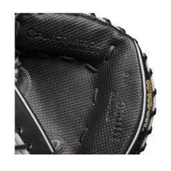 Wilson A2000 SCM1DSS 33.5" SuperSkin Baseball Catcher's Mitt: WBW100995335 -Cheap bat Store WBW100995 6 A2000 C M1DSC 335 BlackSS BlackDimple White WilsonGold.png.cq5dam.web .1200.1200