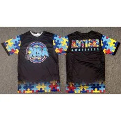 DSG Apparel National Softball Association NSA Autism Awareness Sublimated Short Sleeve Shirt -Cheap bat Store autism
