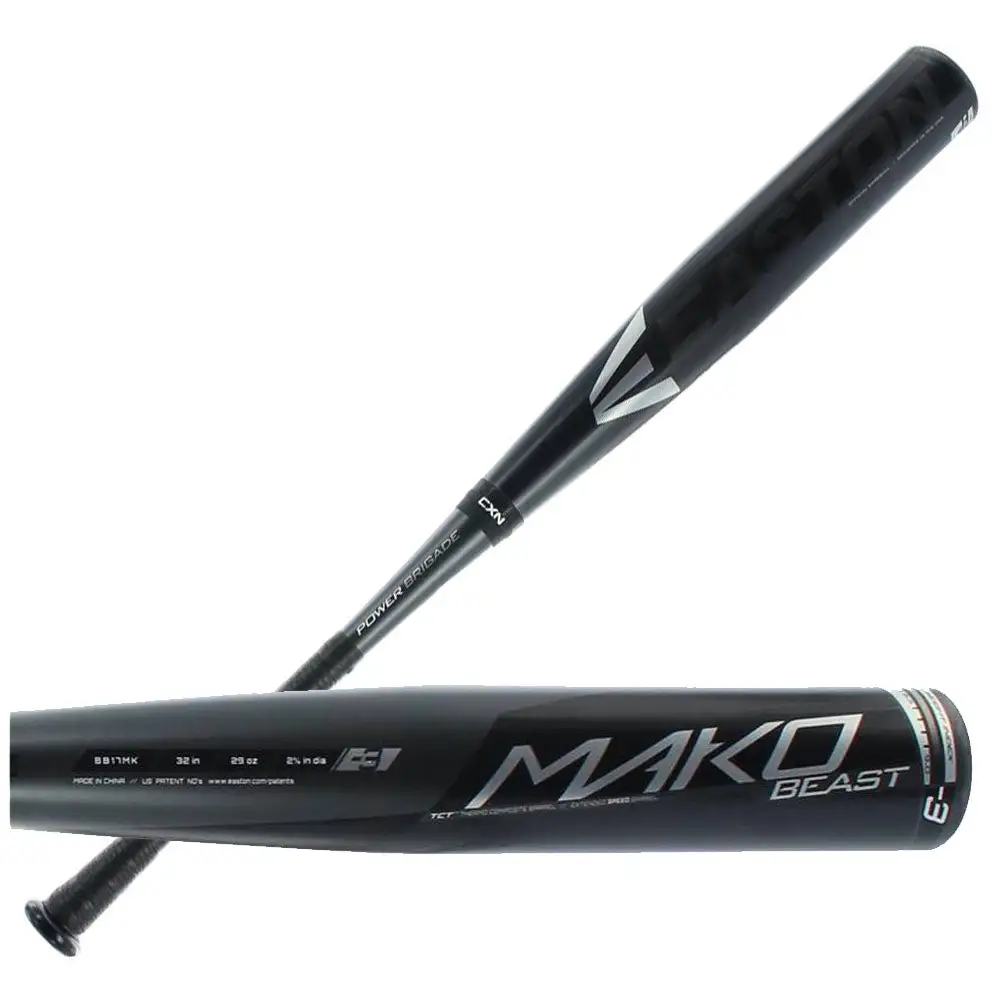 New Easton BB17MK Mako Beast Adult Baseball Bat 2 5/8″Black/Silver 2017 (-3) 4 New Easton BB17MK Mako Beast Adult Baseball Bat 2 5/8″Black/Silver 2017 (-3) - Image 2