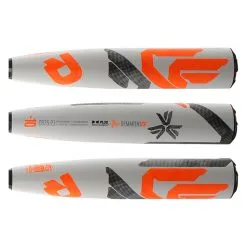New Demarini CF (-10) USSSA Baseball Bat- 2 3/4″ Barrel White/Orange Baseball Bats