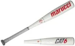 New Marucci MTBC6 CAT 6 Baseball Tee Ball Bat 2 1/4″ White Red Baseball Bats
